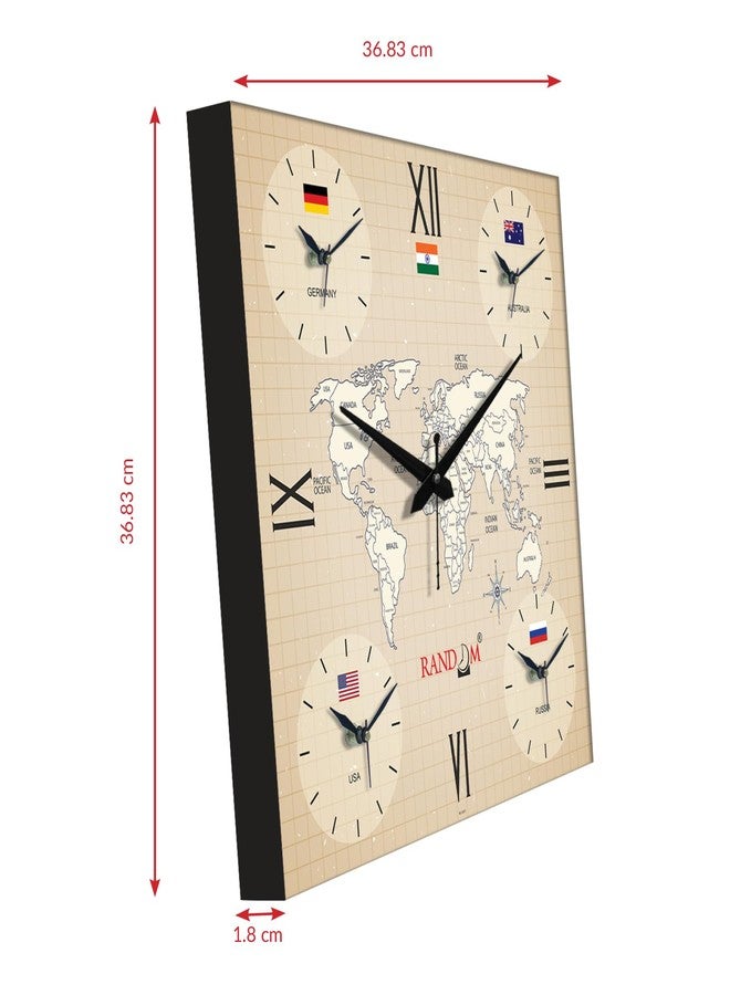 راندم ساعة حائط عالمية بحركة صامتة عشوائية مع مناطق زمنية مختلفة للمنزل/غرفة المعيشة/غرفة النوم/المكتب/المتاجر/قاعة الطعام، ساعة أنيقة - متعددة - 9351 - Image 5